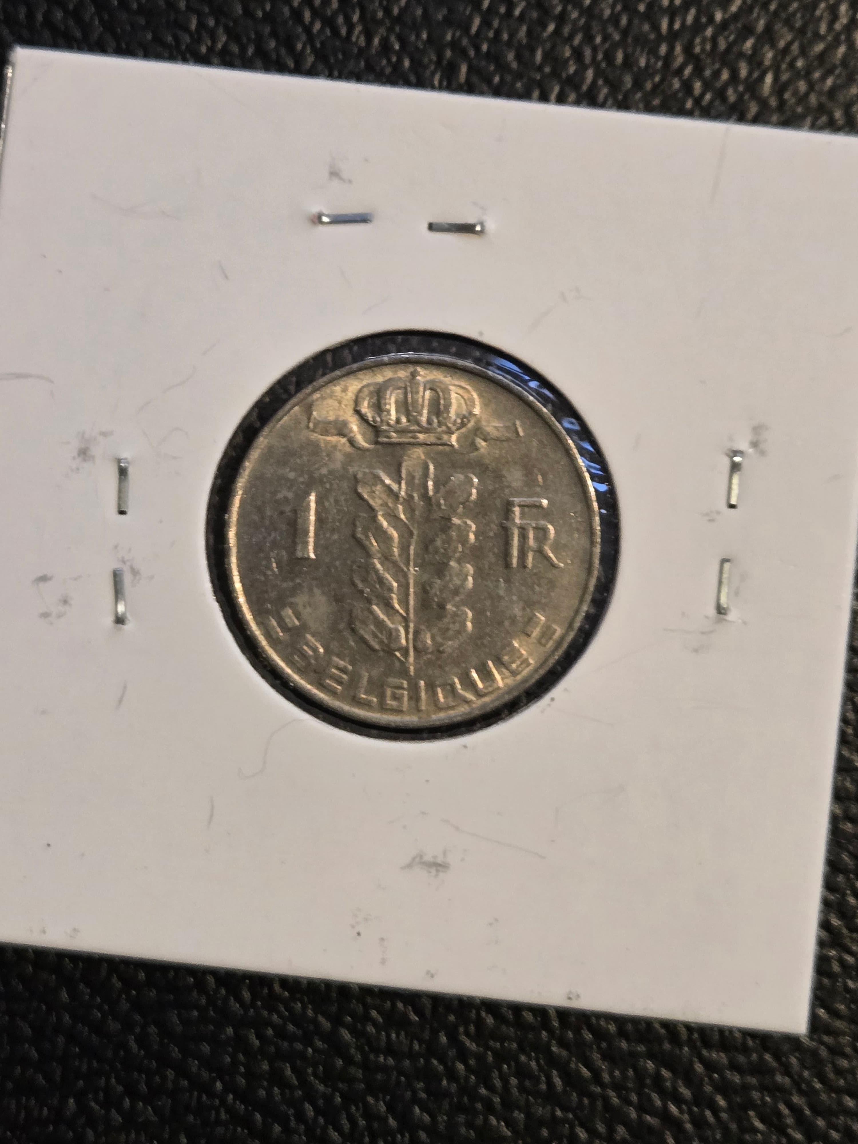1977 Belgium 1 Franc Coin - French Legend - Extremely Fine XF - Thumbnail 2