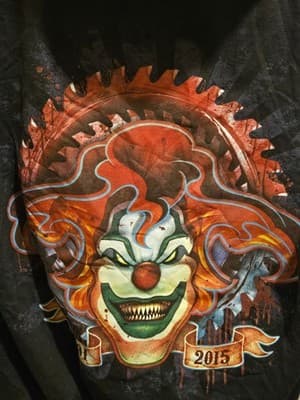 Universal Studios Hoodie Mens S Halloween Horror Nights 25 Clown Zip Up Black - Thumbnail 5