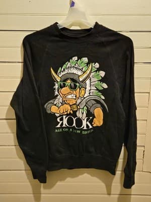 ROOK Sweatshirt Mens S Black Graphic Age Of A New Breed Crewneck Pullover Urban - Image 1