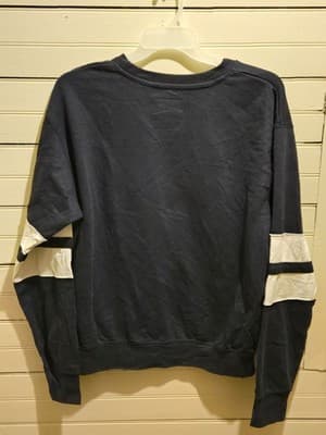 NewYork Popular Sweatshirt Mens XL Seattle Navy White Striped Sleeve Applique - Thumbnail 3