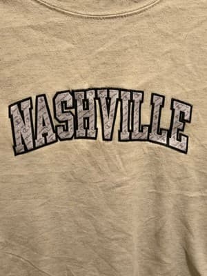 Champion Sweatshirt Mens L Nashville Crewneck Pullover Gray Embroidered Logo - Thumbnail 3