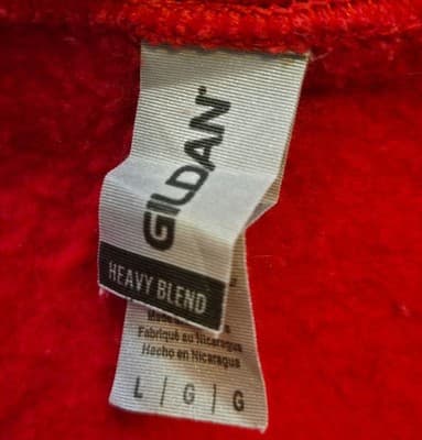 Gildan Sweatshirt Mens L Arizona Crewneck Pullover Red Heavy Blend Graphic Worn - Thumbnail 2