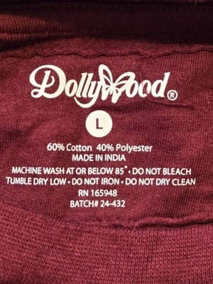 DollyWood Sweatshirt Mens L Burgundy Tennessee Logo Crewneck Pullover Theme Park - Thumbnail 2