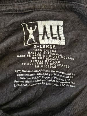 Ali T-Shirt Mens XL Black Muhammad Ali Boxing Logo Graphic Crew Short Sleeve - Thumbnail 2