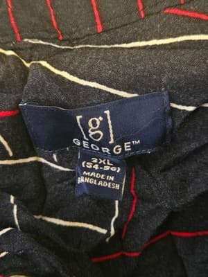 George Shirt Mens 3XL Navy Sailboat Print Short Sleeve Button Up Casual Resort - Thumbnail 2