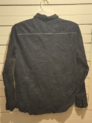 GUESS Shirt Mens M Black Long Sleeve Snap Button Casual Logo Shirt Chest Pockets - Thumbnail 3