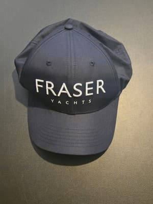 Fraser Yachts Hat Unisex Adjustable Navy Embroidered Logo Baseball Cap Sailing - Image 1
