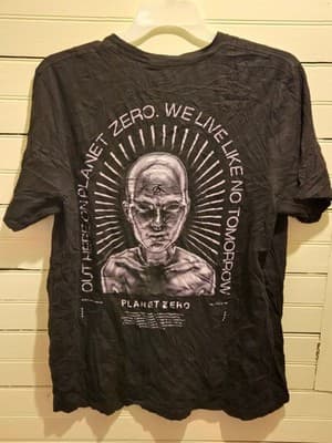 Shinedown T-Shirt Mens Black Planet Zero Tour Graphic Band Tee Short Sleeve - Image 1