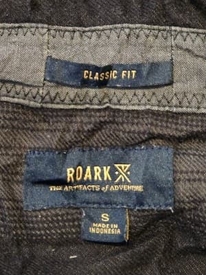 Roark Shirt Mens S Classic Fit Long Sleeve Button Snap Dark Grey Pattern Casual - Thumbnail 2