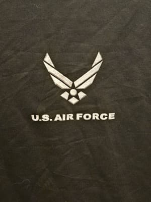 U.S. Air Force Shirt Mens Large Black Short Sleeve Military Logo Front Back - Thumbnail 3