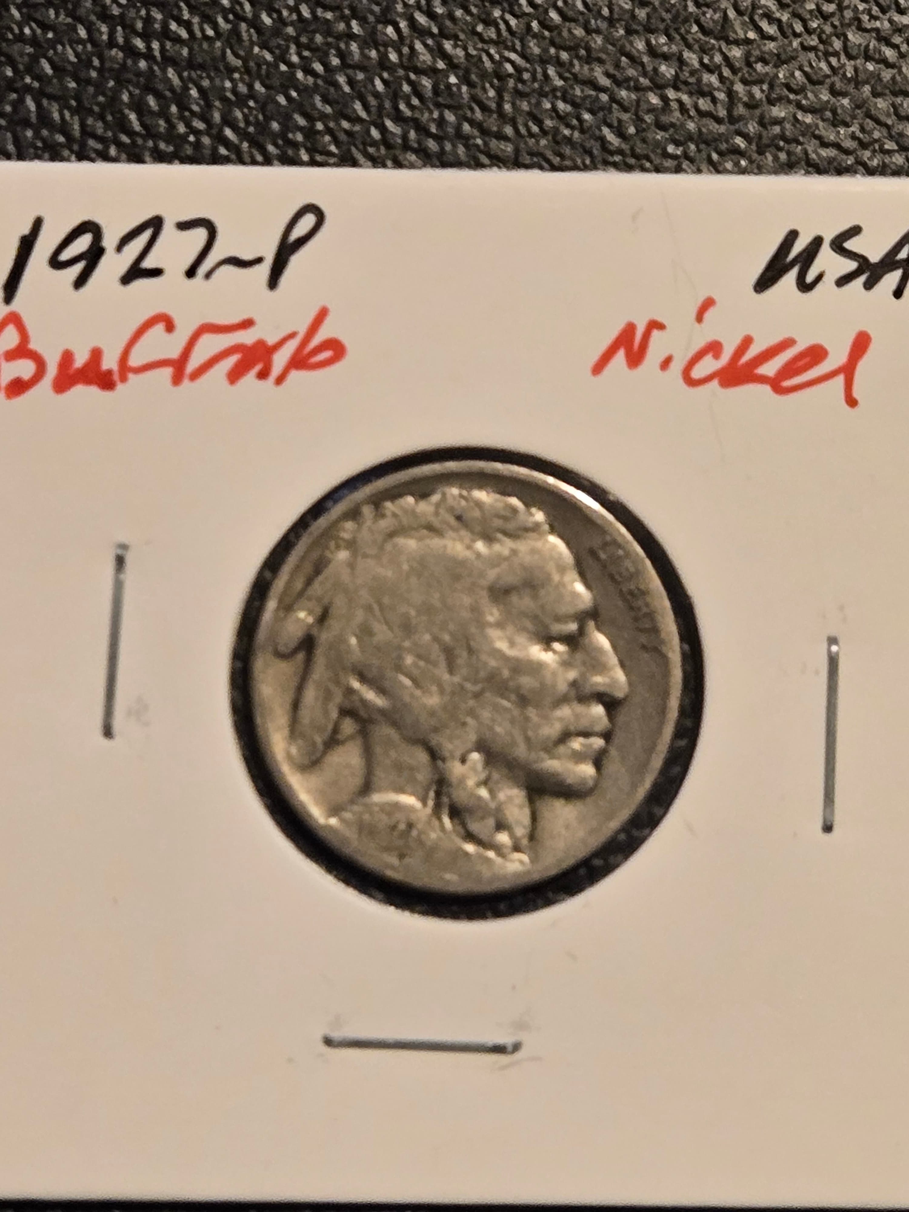 1927 Buffalo Nickel - Indian Head 5 Cent Coin - Philadelphia Mint - Image 1