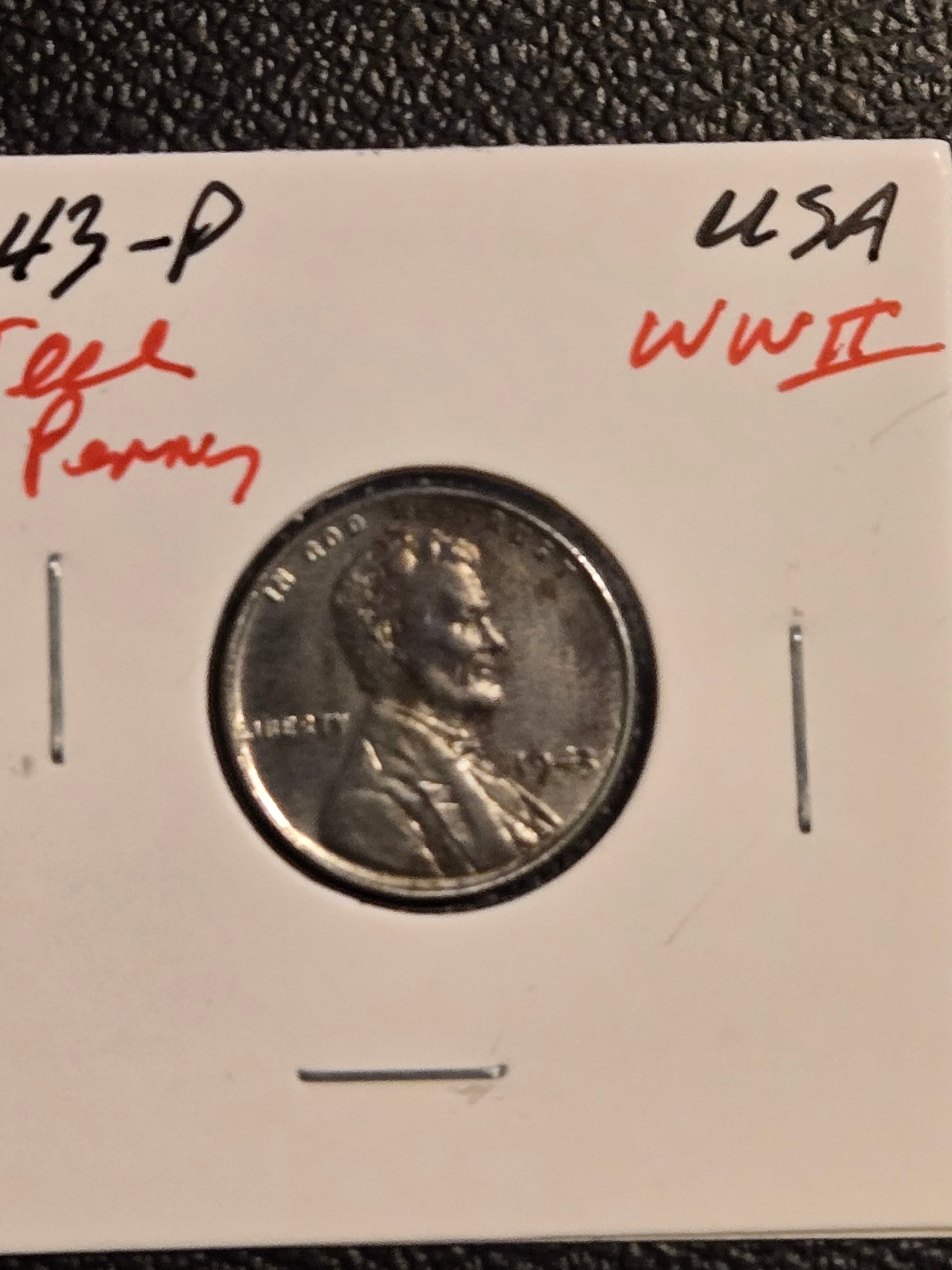 1943 Steel Penny - WWII Lincoln Wheat Cent - Philadelphia Mint - Image 1