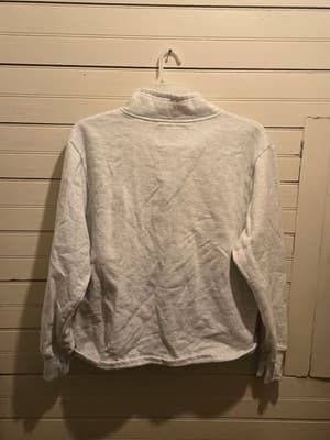 Hoodie Mens M Gray Blue Pullover Terry Fleece Kangaroo C Patch Drawstring Stripe - Thumbnail 3