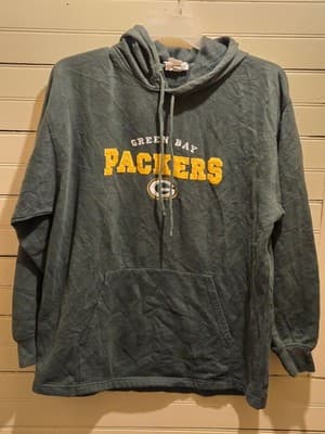 Green Bay Packers Hoodie Men's XL-XXL Pullover Sweatshirt Green Embroidered Logo - Image 1