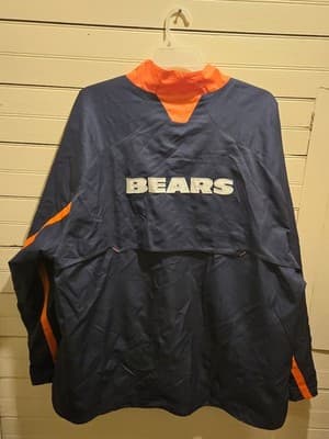 Reebok Jacket Mens 3XL Chicago Bears Navy Orange Team Apparel Windbreaker Zip - Thumbnail 3