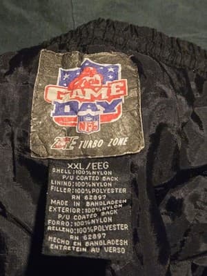 Vintage Game Day NFL Pants Mens XXL New York Jets Black Windbreaker Track Pants - Thumbnail 2