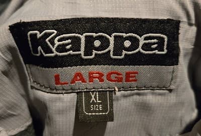 Kappa Large Jacket Men's XL Hooded Windbreaker Lightweight Gray Navy Full Zip - Thumbnail 2