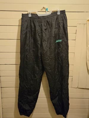 Vintage Game Day NFL Pants Mens XXL New York Jets Black Windbreaker Track Pants - Image 1