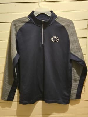 Rivalry Threads 91 Pullover Mens L Navy Gray Quarter Zip Athletic Top Logo - Image 1