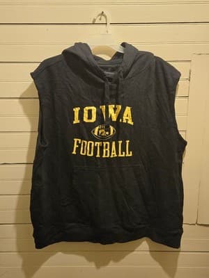 Fanatics Sweatshirt Mens 3XL Iowa Football Sleeveless Hooded Black Yellow - Image 1