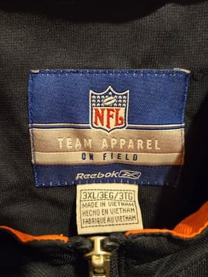 Reebok Jacket Mens 3XL Chicago Bears Navy Orange Team Apparel Windbreaker Zip - Thumbnail 2