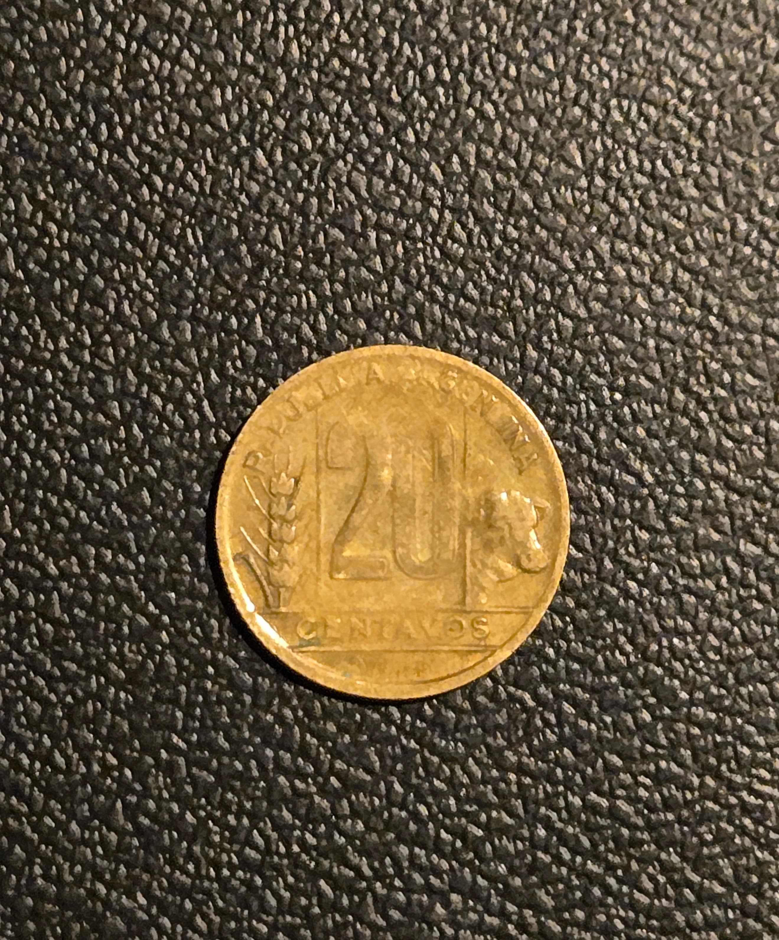 1948 Argentina 20 Centavos - Libertad Head - Republica Argentina Coin - Thumbnail 2