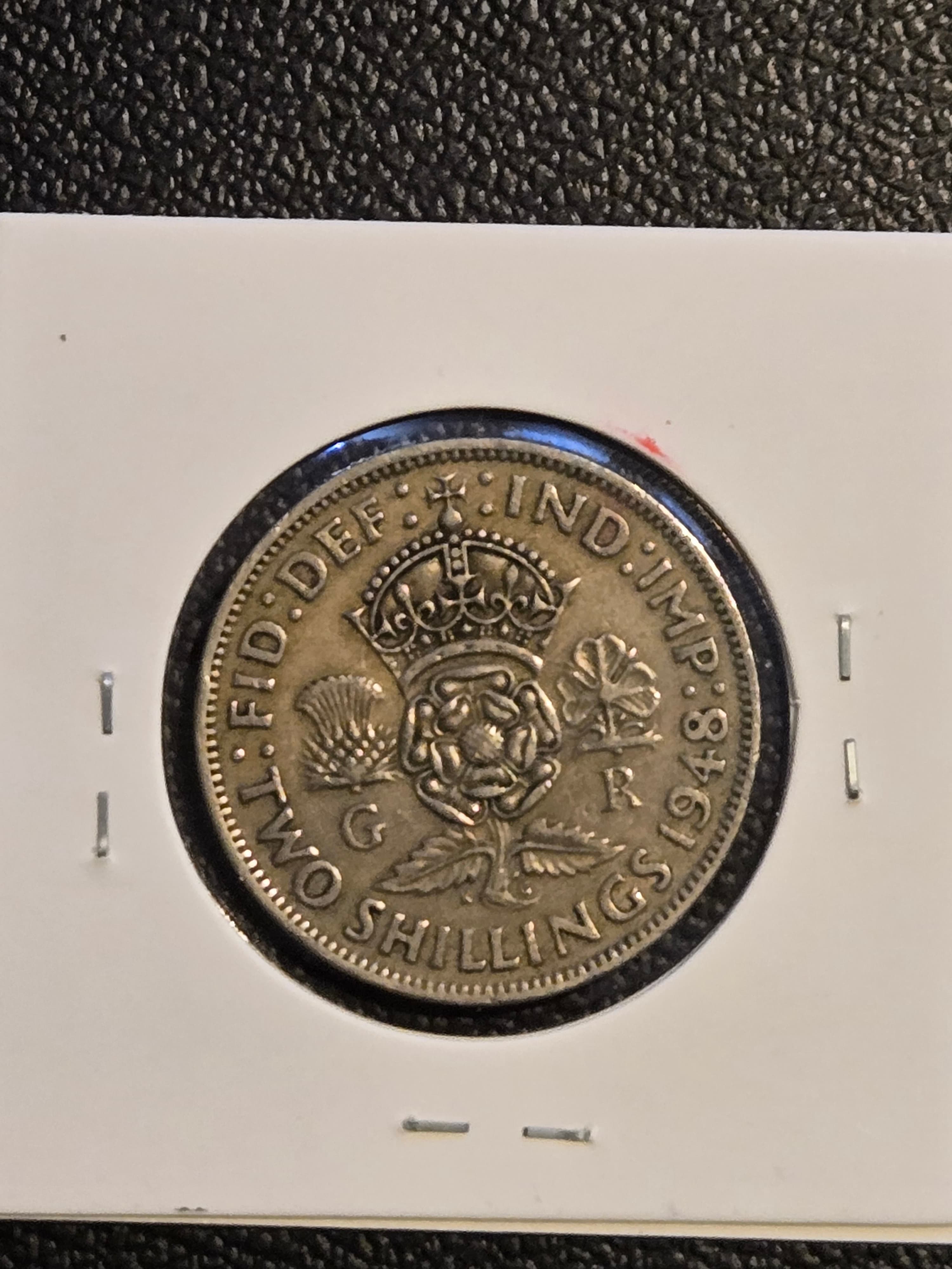 1948 Great Britain Two Shillings Florin King George VI VF - Thumbnail 2