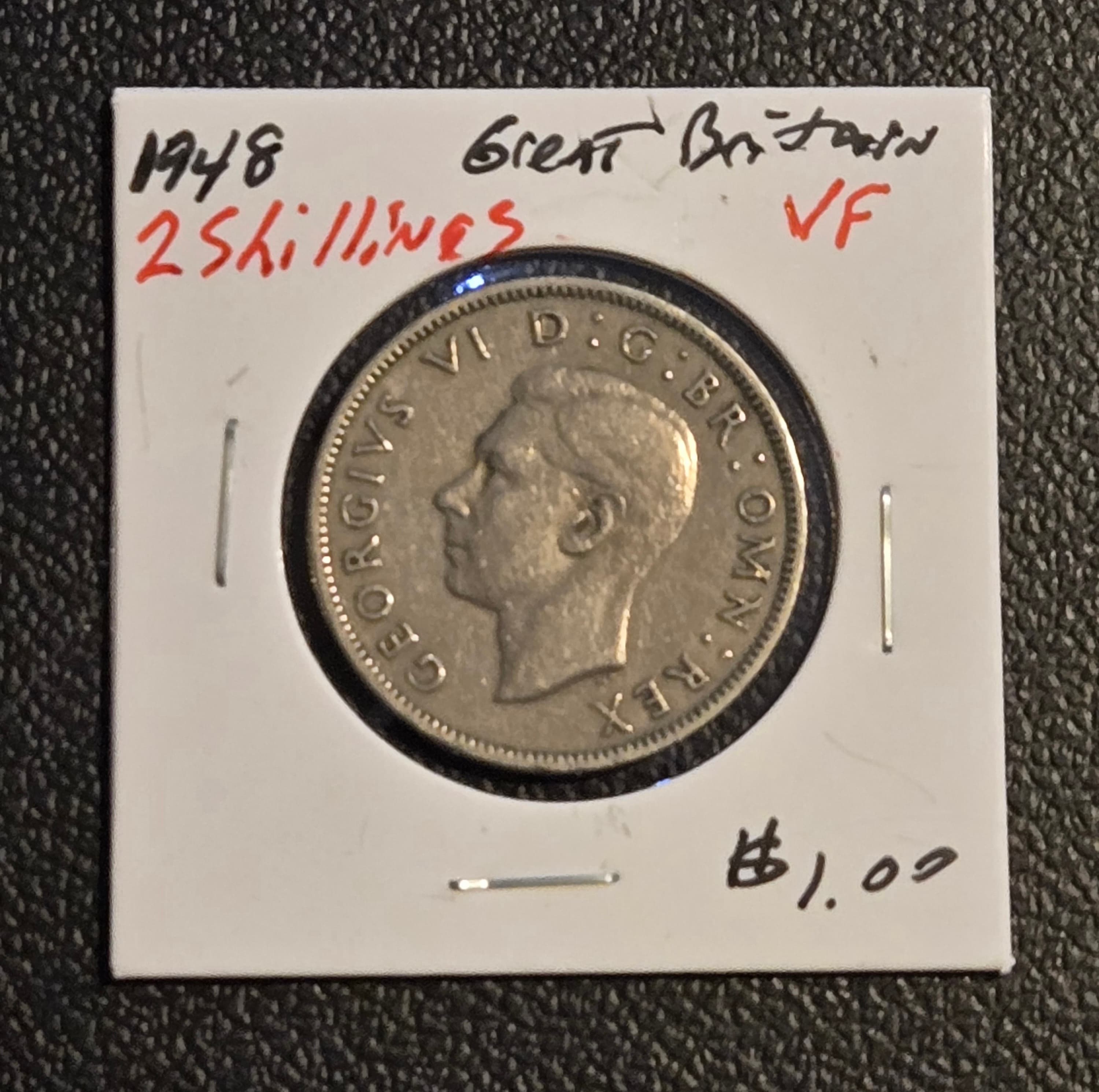 1948 Great Britain Two Shillings Florin King George VI VF - Image 1