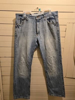 Nautica Jeans Mens 36 32 Light Wash Straight Leg Faded Casual Denim Relaxed Fit - Image 1