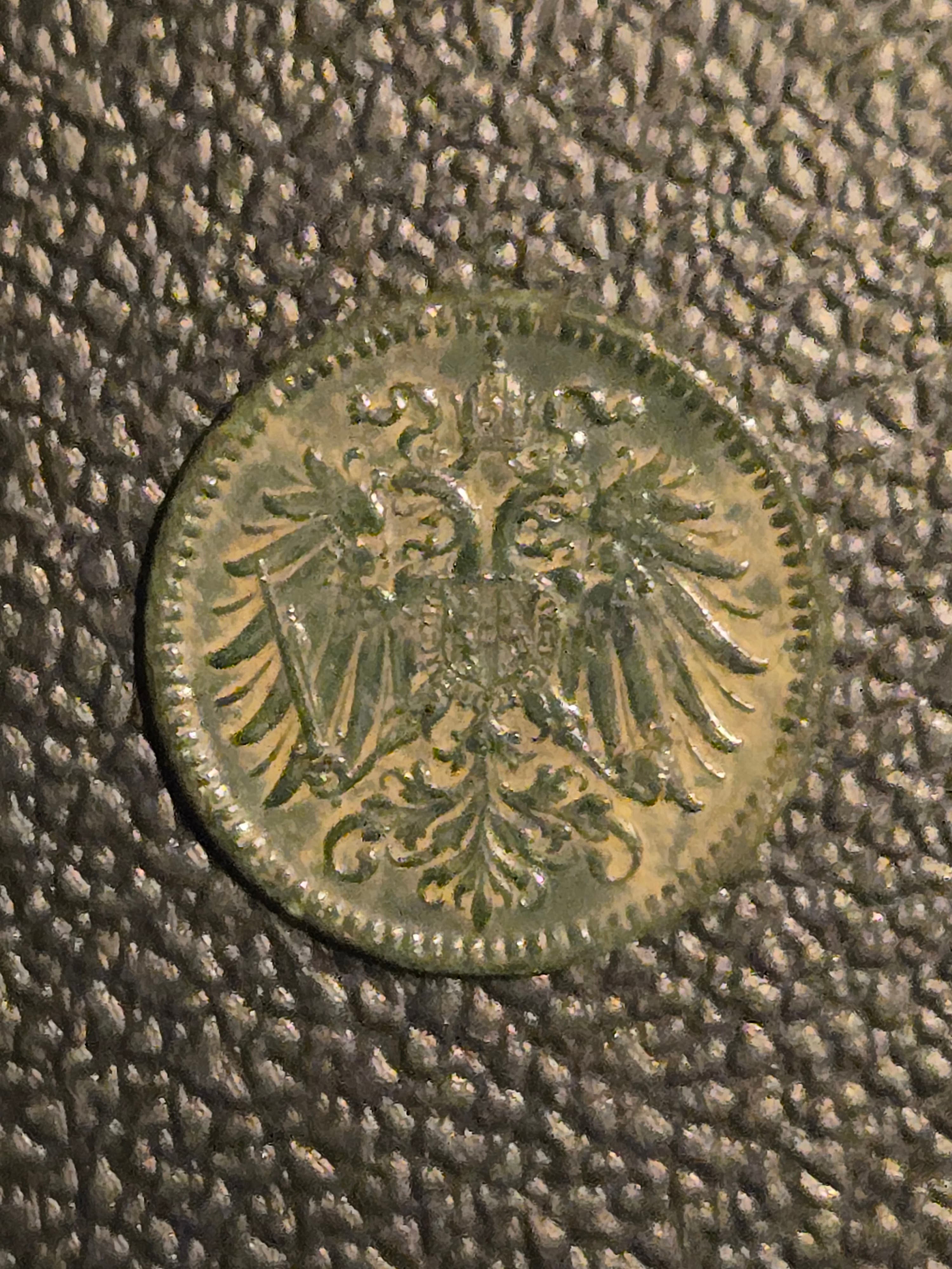 1914 Austria 1 Heller Austro-Hungarian Empire Bronze Coin - Franz Joseph I - Thumbnail 2
