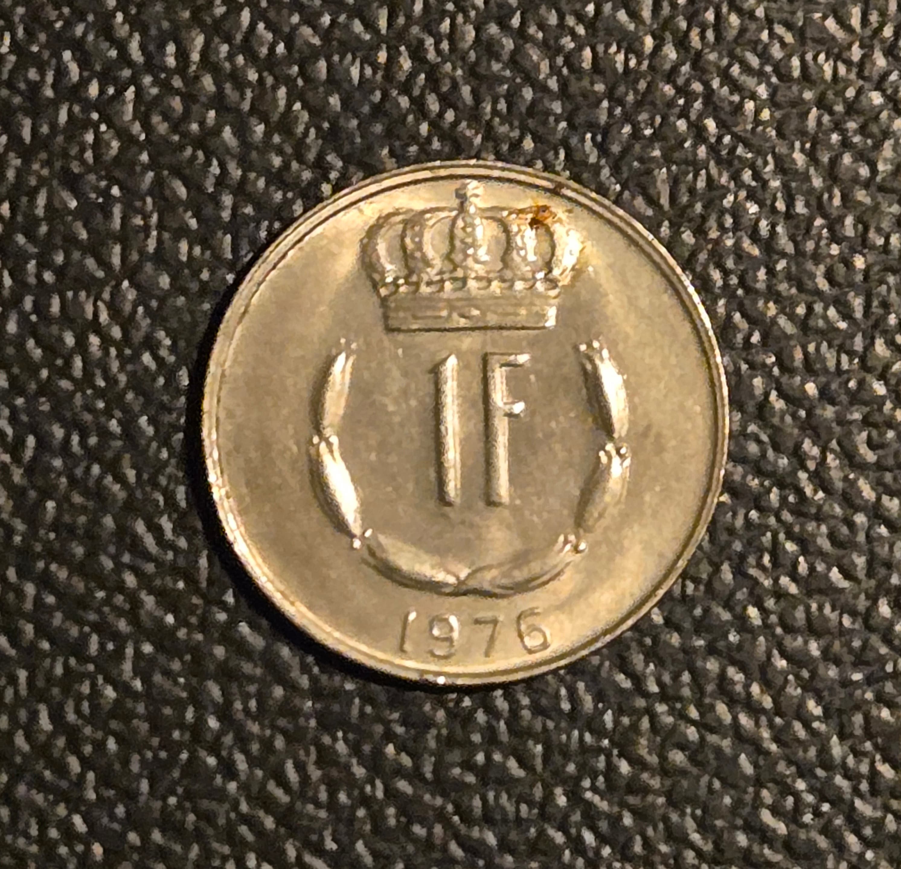 1976 Luxembourg 1 Franc Coin - Jean Grand-Duc - World Currency - Image 1