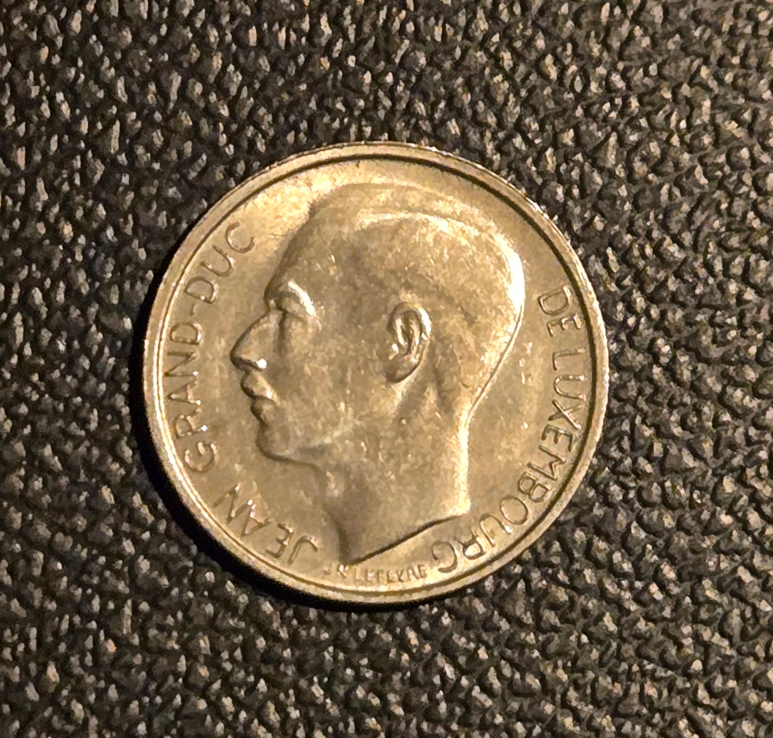 1976 Luxembourg 1 Franc Coin - Jean Grand-Duc - World Currency - Thumbnail 2