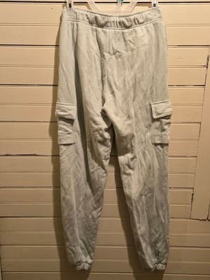 Nike Cargo Sweatpants Small Light Green Jogger Pants Drawstring Elastic Cuff - Thumbnail 3