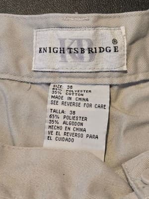 Knightsbridge Shorts Mens 38 Pleated Khaki 65% Polyester 35% Cotton Classic - Thumbnail 2