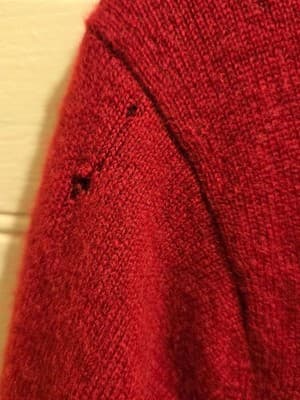 Club Room Sweater Mens M V-Neck 2-Ply 100% Cashmere Red Estate Holes Preowned - Thumbnail 7