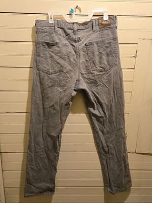 Lee Jeans Mens 36x32 Gray Straight Leg Regular Fit Denim Pants Classic Workwear - Thumbnail 3