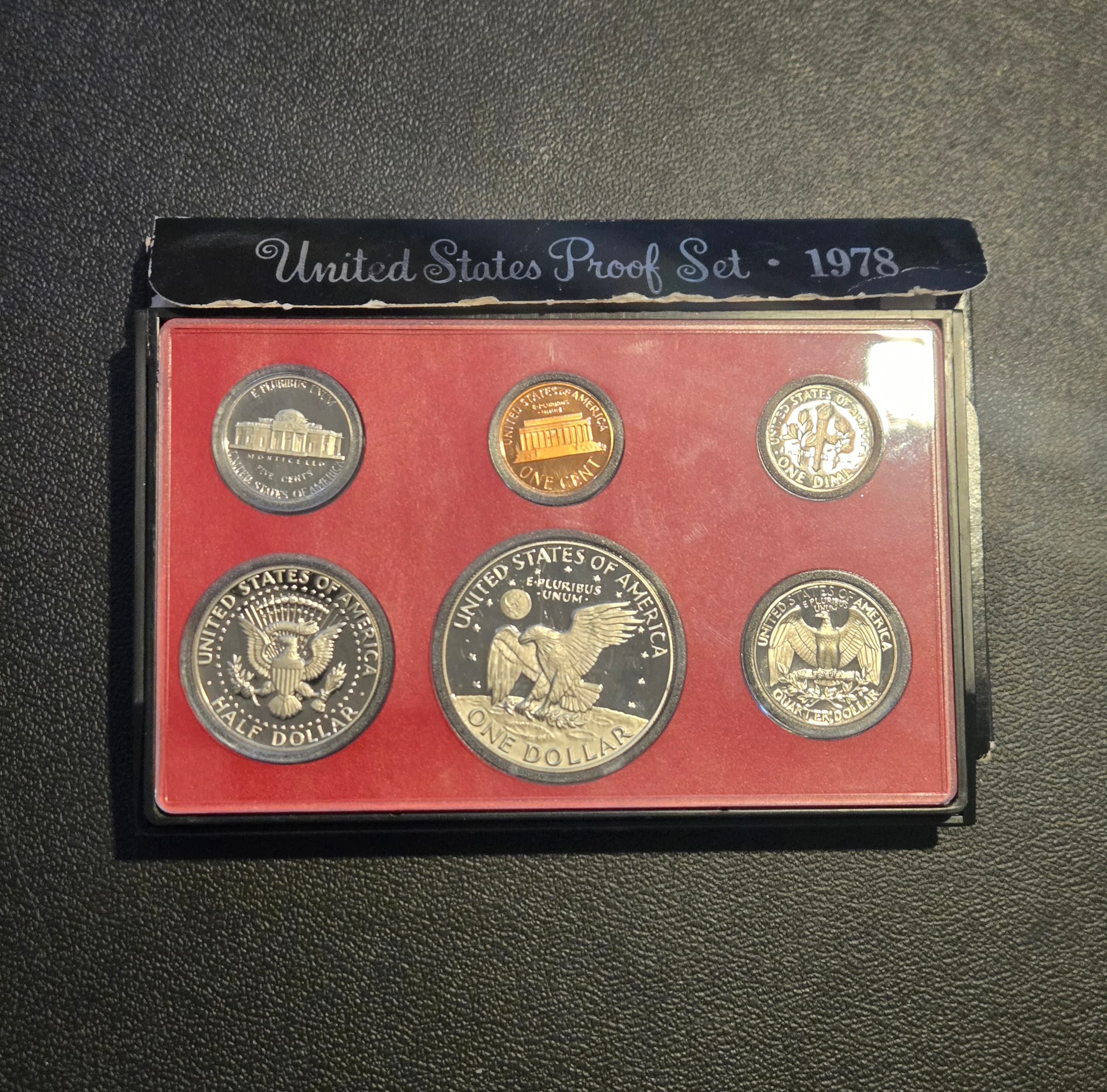 1978-S US Proof Set Original Packaging Ike Dollar Kennedy Half 6 Coins OGP - Thumbnail 2