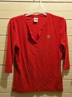 Nike Team Henley Shirt - Mens XL Red 3/4 Sleeve - Thermal Embroidered - Nebraska - Image 1