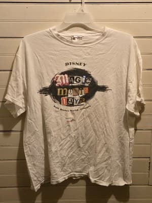 Walt Disney World Shirt Mens Graphic Magic Music Days White Vintage Tee Logo - Image 1