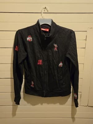 Ohio State Jacket Mens L Black Full Zip Team Sweatshirt 100% Cotton Buckeyes - Image 1