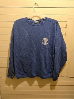 Edge Sweatshirt Mens L Kentucky Wildcats Blue Crew Waffle Knit Long Sleeve - Image 1