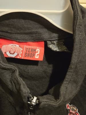 Ohio State Jacket Mens L Black Full Zip Team Sweatshirt 100% Cotton Buckeyes - Thumbnail 2