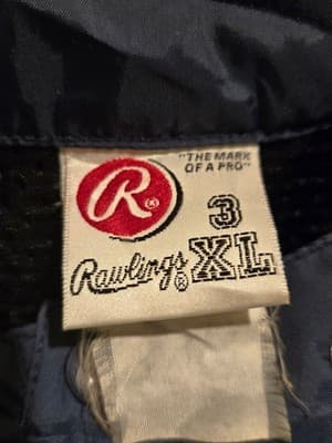 Rawlings Pullover Jacket Mens 3XL Yankees Navy Short Sleeve Windbreaker Logo - Thumbnail 4