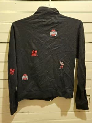 Ohio State Jacket Mens L Black Full Zip Team Sweatshirt 100% Cotton Buckeyes - Thumbnail 3