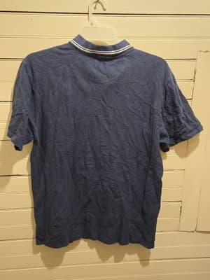 Vans Polo Shirt Mens L Navy Short Sleeve Striped Collar Logo Casual Cotton - Thumbnail 3