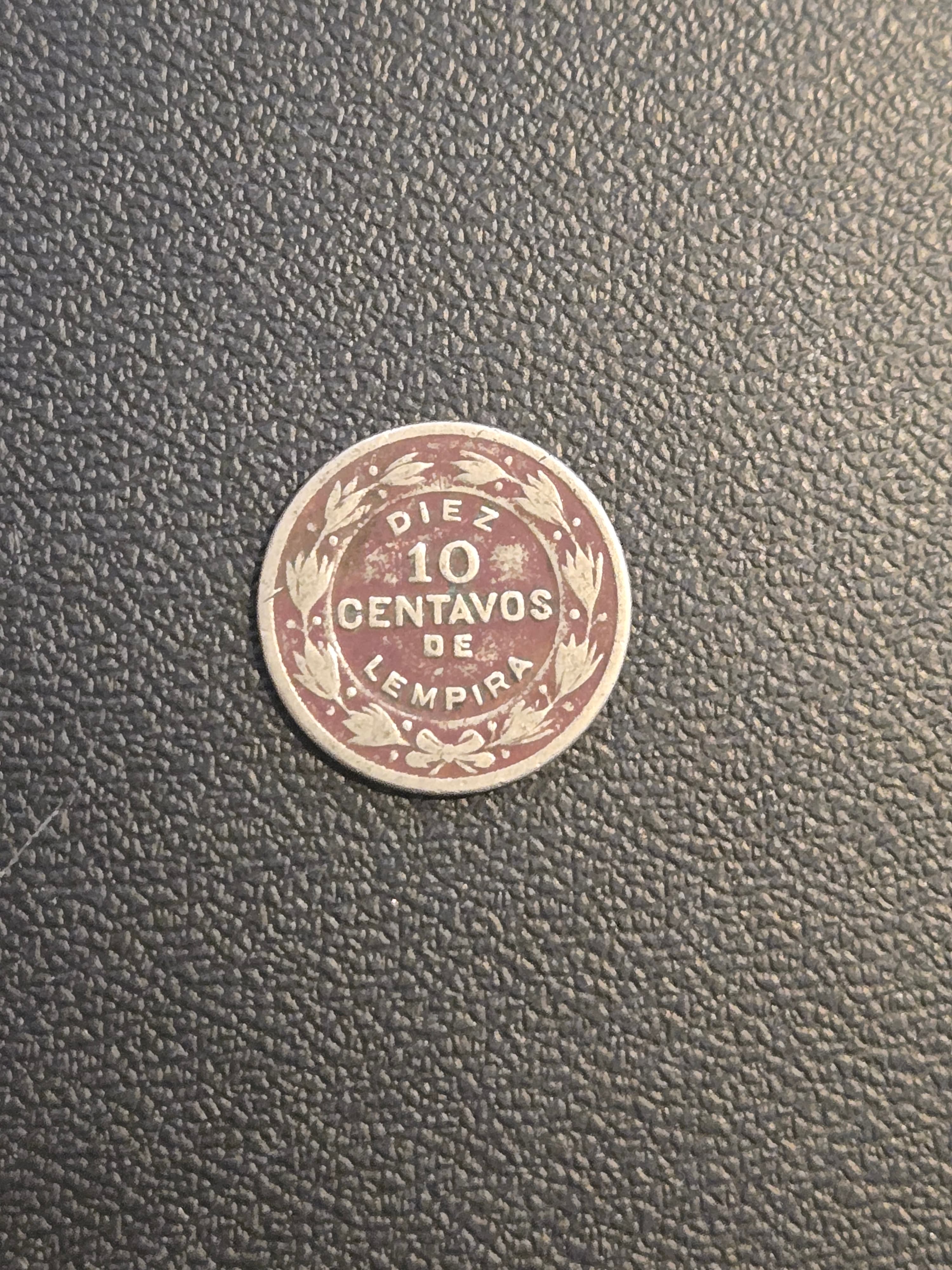 1956 Honduras 10 Centavos de Lempira - Vintage World Coin - Toned - Thumbnail 2