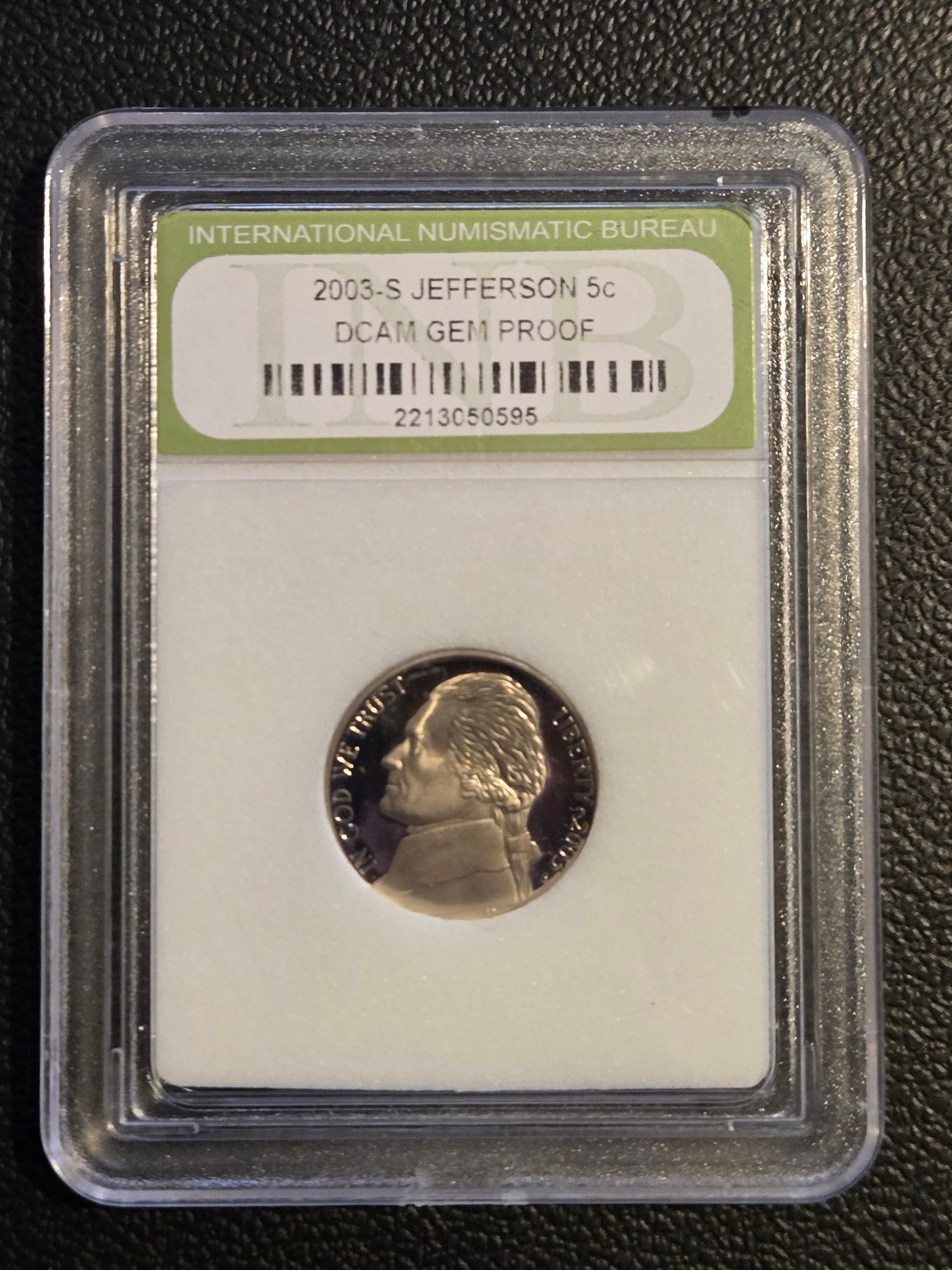 2003-S Jefferson Nickel Gem Proof DCAM - INB Slabbed - Image 1