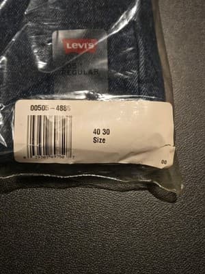 Levis 505 Jeans Mens 40 30 Regular Classic Straight Dark Blue Denim New in Bag - Image 1