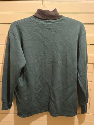 Majestic NFL Jets Vintage Sweatshirt Mens M Green Pullover Turtleneck Logo Patch - Thumbnail 3