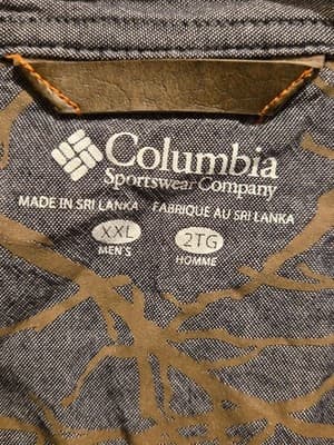 Columbia Rugby Shirt Mens XXL Navy Long Sleeve Contrast Collar Pullover Logo - Thumbnail 2